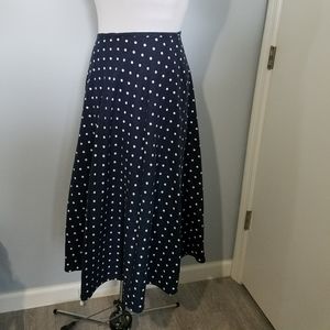 Blue & White Polka Dot Skirt, Size 10